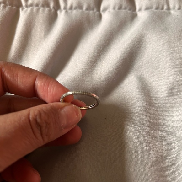 Pandora Silver Beaded Edge Stack Ring - Picture 2 of 5